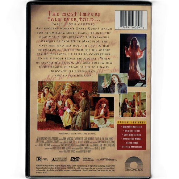 Marquis de Sade: Intimate Tales of the Dark Prince (DVD) 1997 Nick Mancuso NEW - Picture 2 of 2